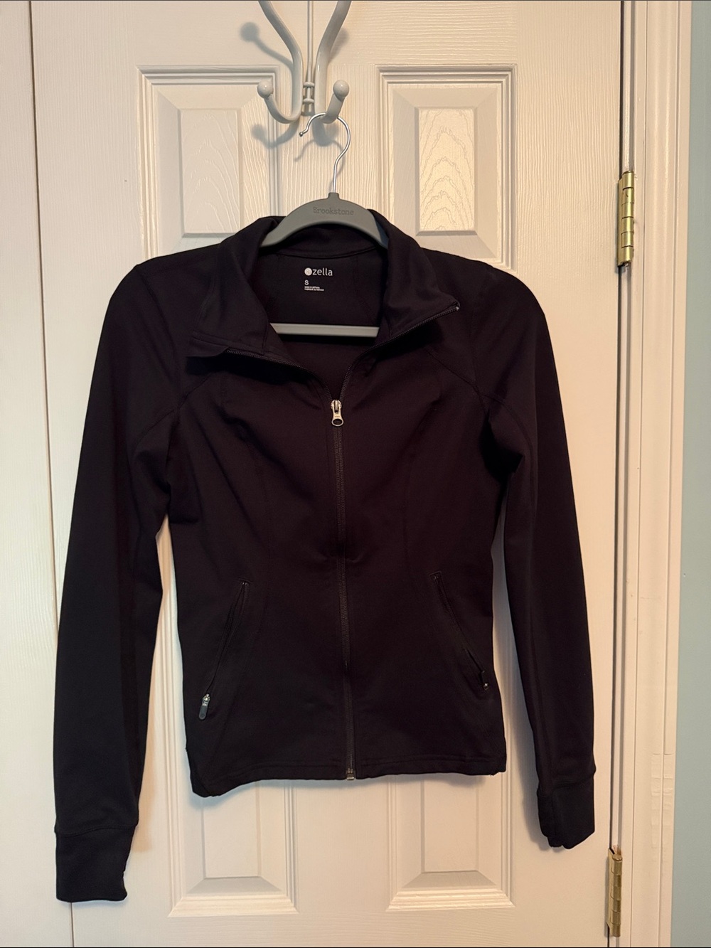 Zella Black Full-Zip Women’s Active Jacket S thumbholes